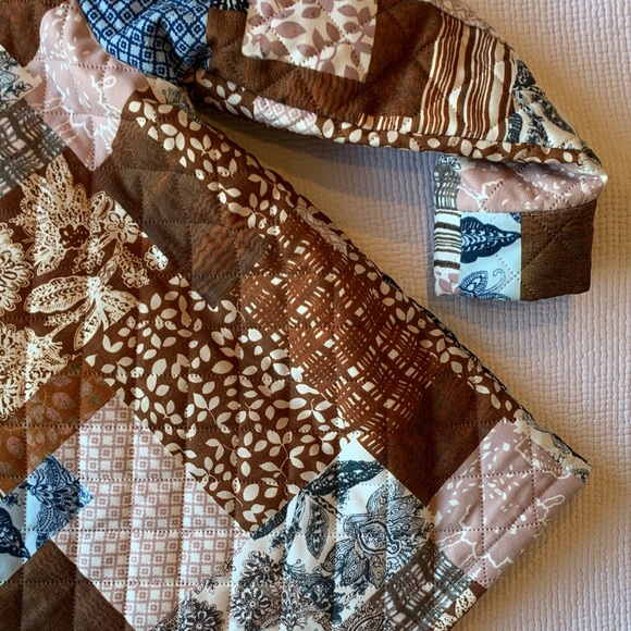 Cider Patchwork Brown Blazer Jacket - Picture 11 of 16